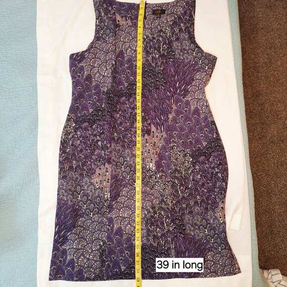 ILE New York Paisley Print Sheath Dress Sz 16 - Picture 8 of 10